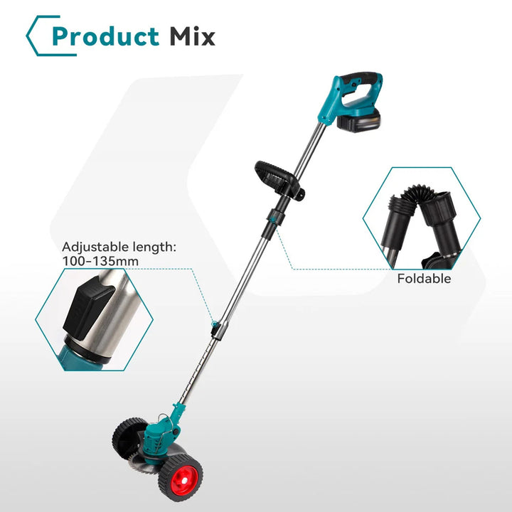 Foldable Lithium Battery Lawn Mower Electric Multi Function Household Mini Handheld Grass Trimmer