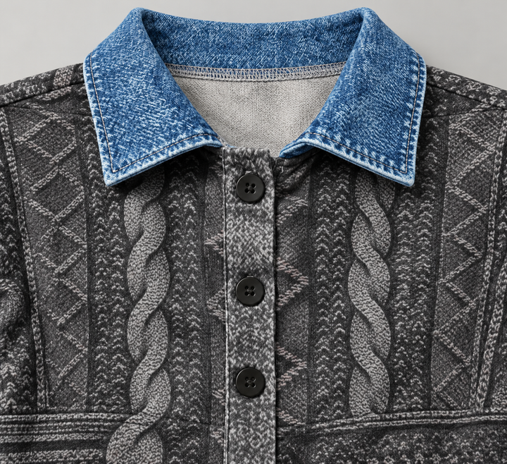 Oversized sweatshirt dam – med halv knappning och krage, för casual bruk