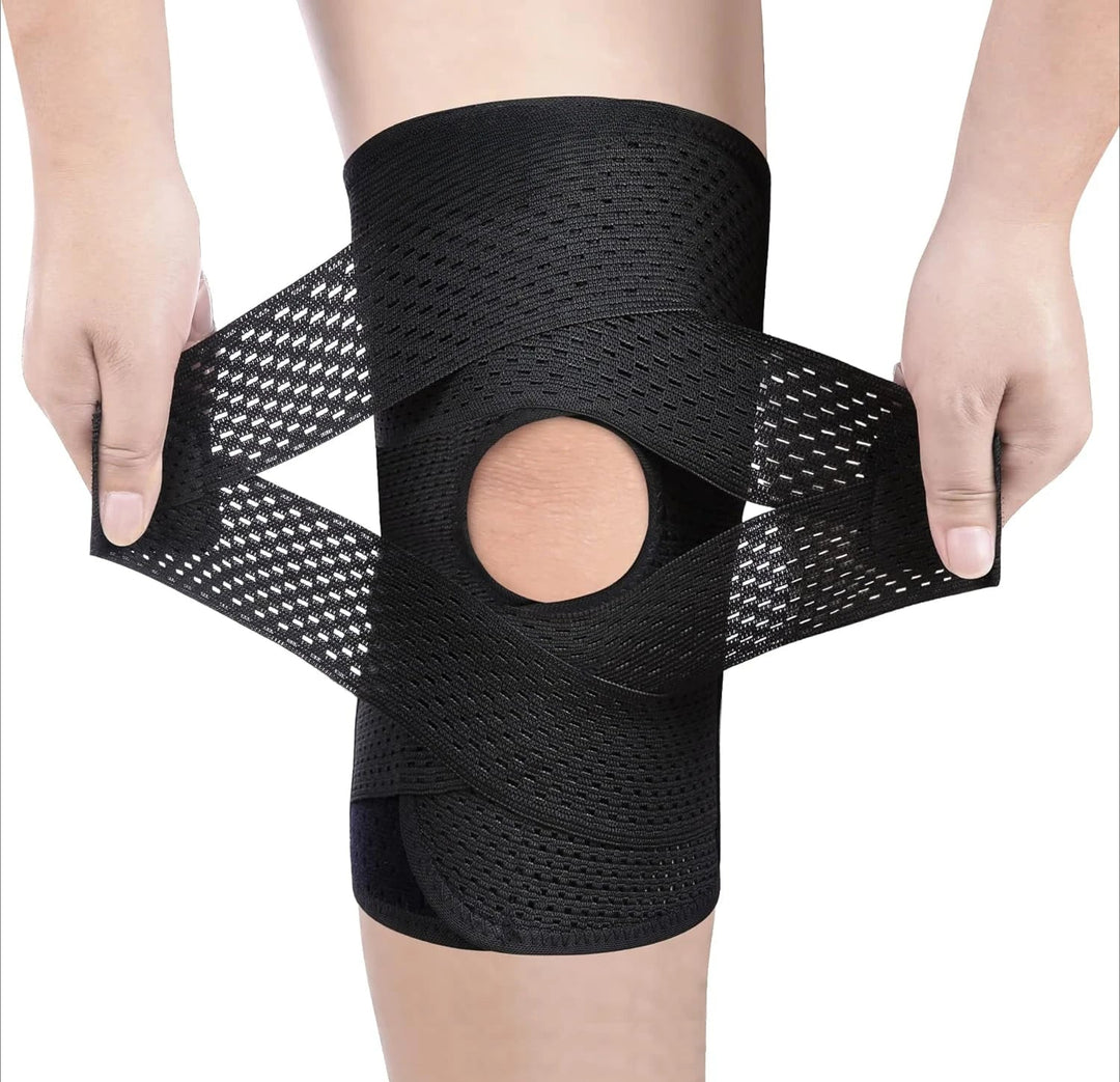Knäbandage med justerbart kompressionssystem