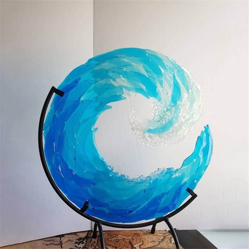 Glasskulptur av en havsvåg – AquaWave
