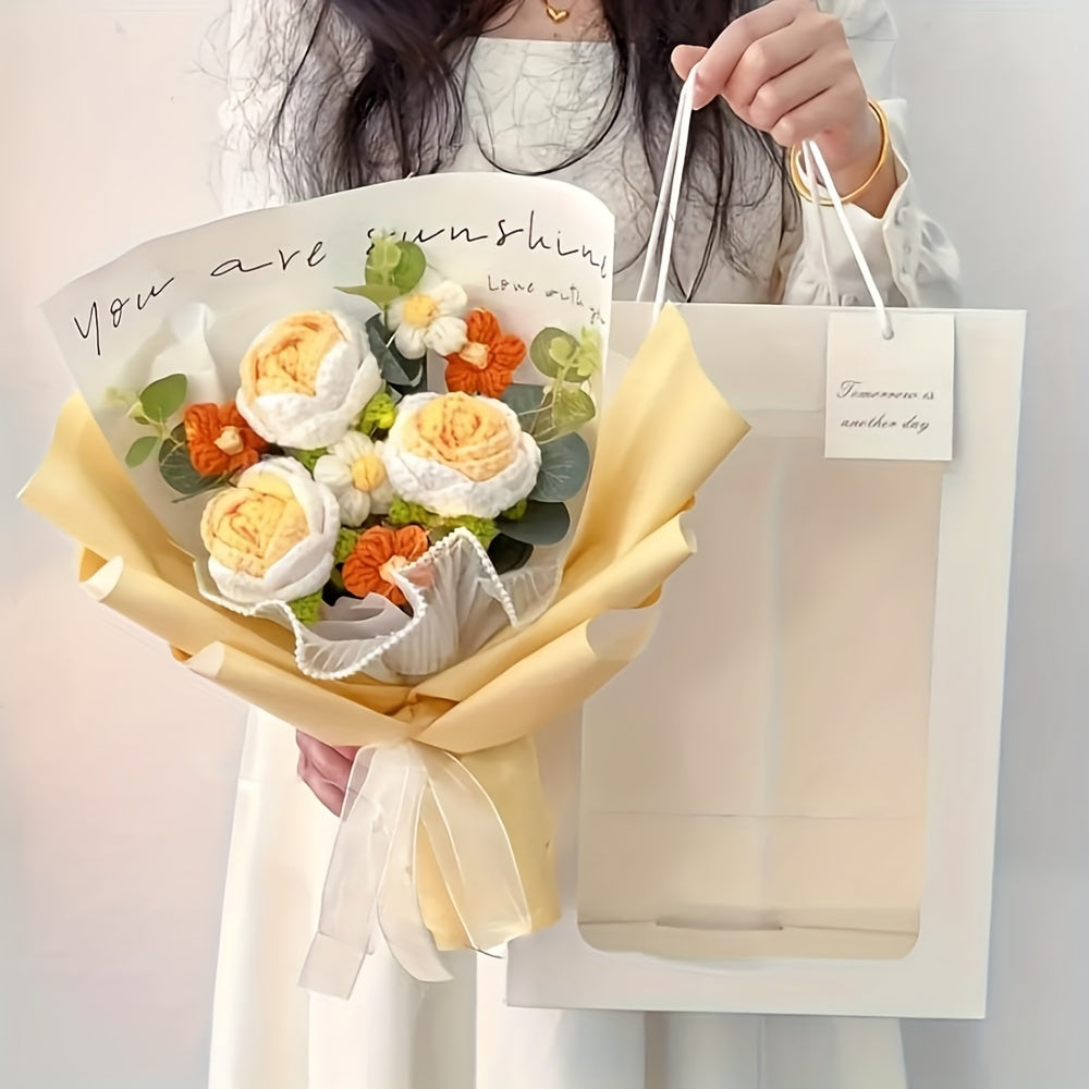 Handgjord virkad blombukett – den perfekta presenten till mors dag