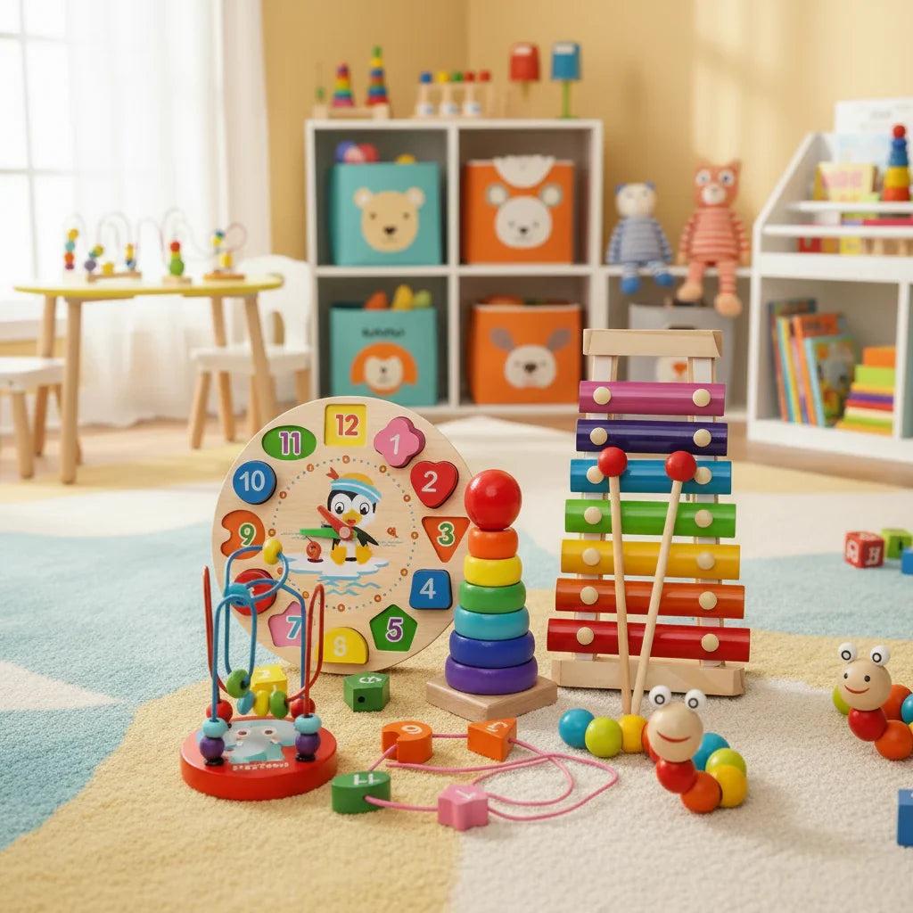 EduQuest 5-i-1 Montessori-set – Kreativt lärande för spädbarn från 6 månader