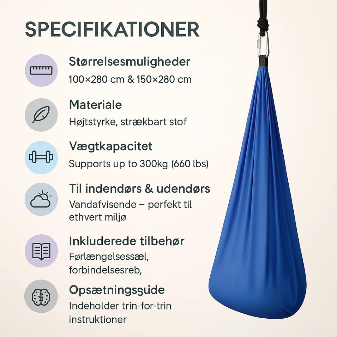 CalmSwing | Sensorisk terapi vid autism - Hängmatta för inom- och utomhusbruk