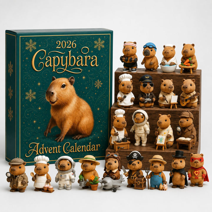 Capybara-adventskalender 2026 med 24 överraskningsfigurer