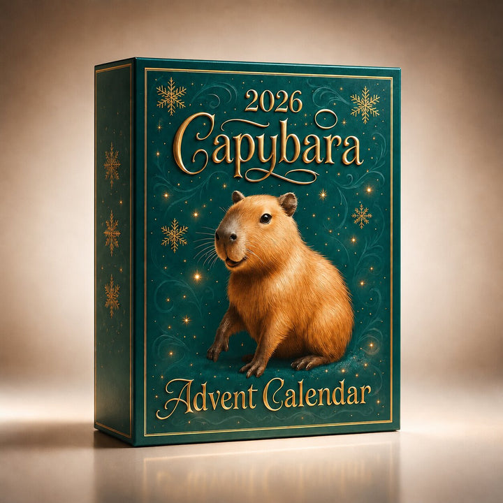 Adventskalender 2026 med 24 överraskningsfigurer med kapybara
