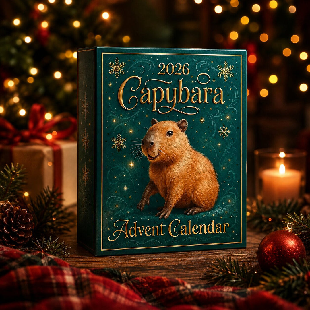 Adventskalender 2026 med 24 överraskningsfigurer med kapybara