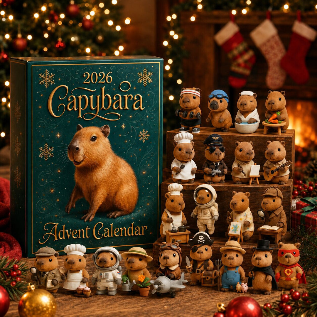 Capybara-adventskalender 2026 med 24 överraskningsfigurer