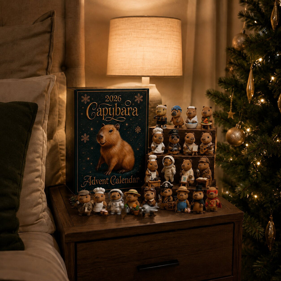 Capybara-adventskalender 2026 med 24 överraskningsfigurer