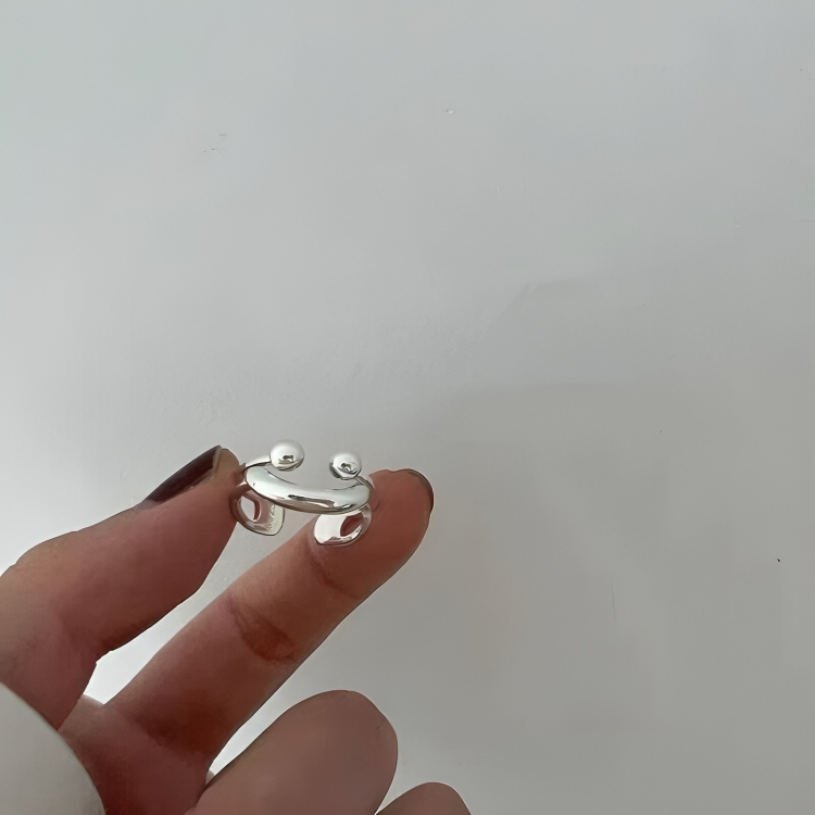 Justerbar smileyring - Minimalistisk, stapelbar statement-ring
