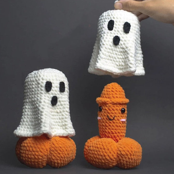 Handgjorda virkade Halloween-pumpa- och spökdekorationer — bild 1