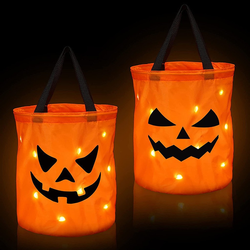 Halloween 3D bärbar pumpaväska, barnpresentväska, halloweenrekvisita, handväska, godisväska, dekorationsgodisar — bild 3