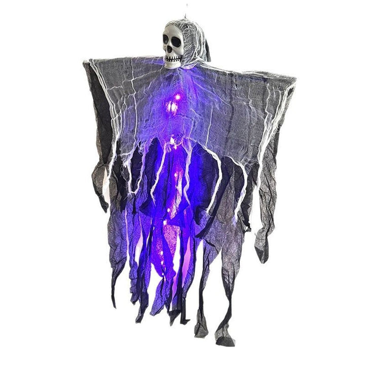 Halloweendekorationer Skräck Hängande Spöke Skalle Skelettrekvisita Perfekt För Hem Utomhus Trädgård Festtillbehör Festivaldekorationer — bild 9