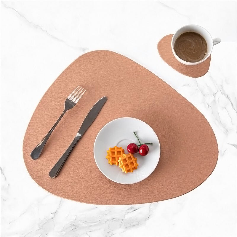Vattenavvisande placemat-set i läder - Tablevo