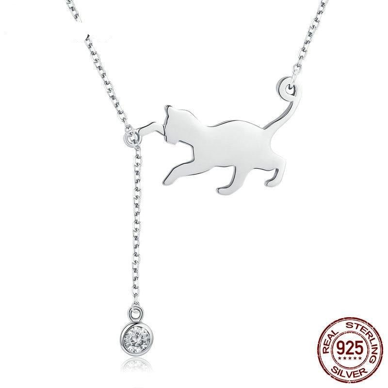 Söt Katt Halsband med Hänge