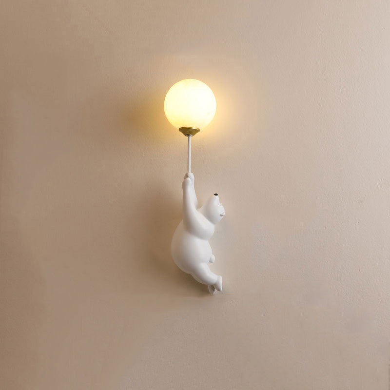 Söt björnvägglampa i ballongform, dekorativ för barnrum