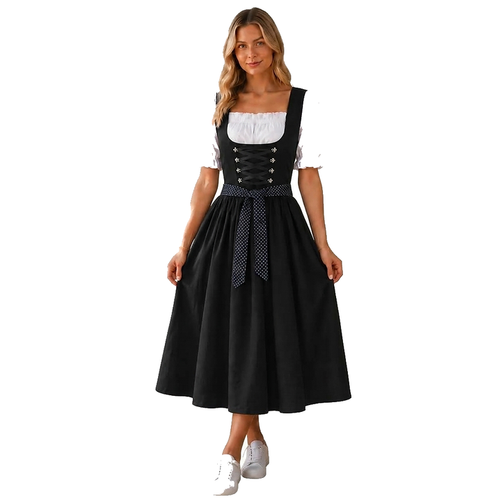 Midi-dirndl för dam med snörmieder