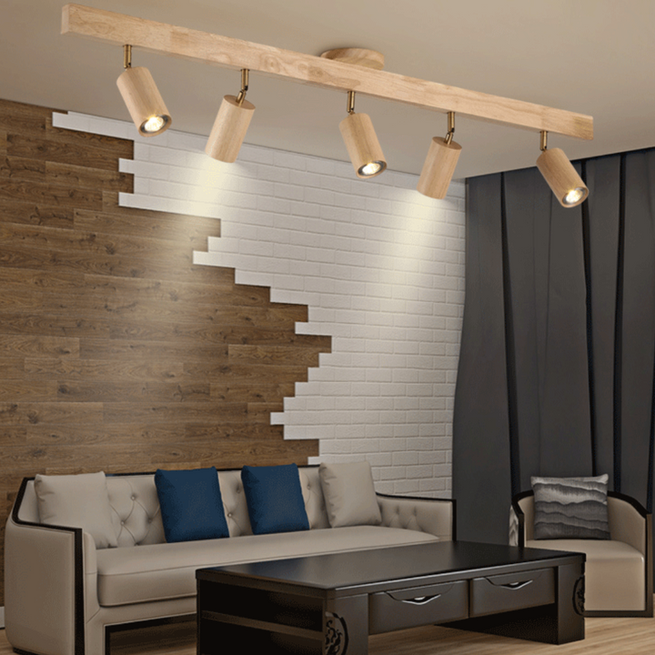 Justerbar taklampa i trä – EcoLux