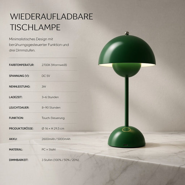Designerbordslampa | LED-bordslampa | Nattlampa | Dimbar och sladdlös | Lumora