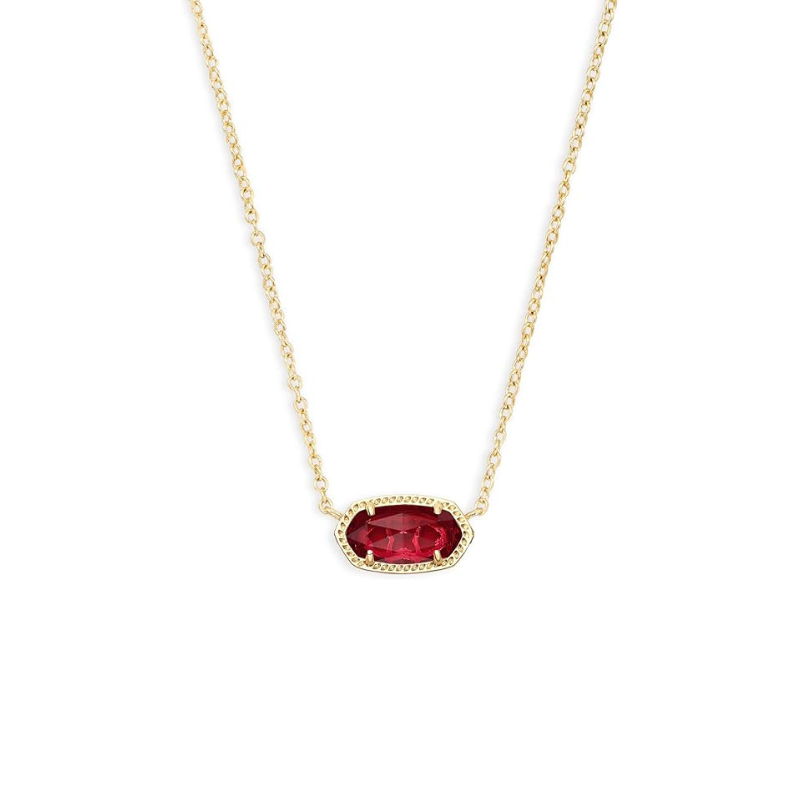 Elegant guldhalsband med oval rubin