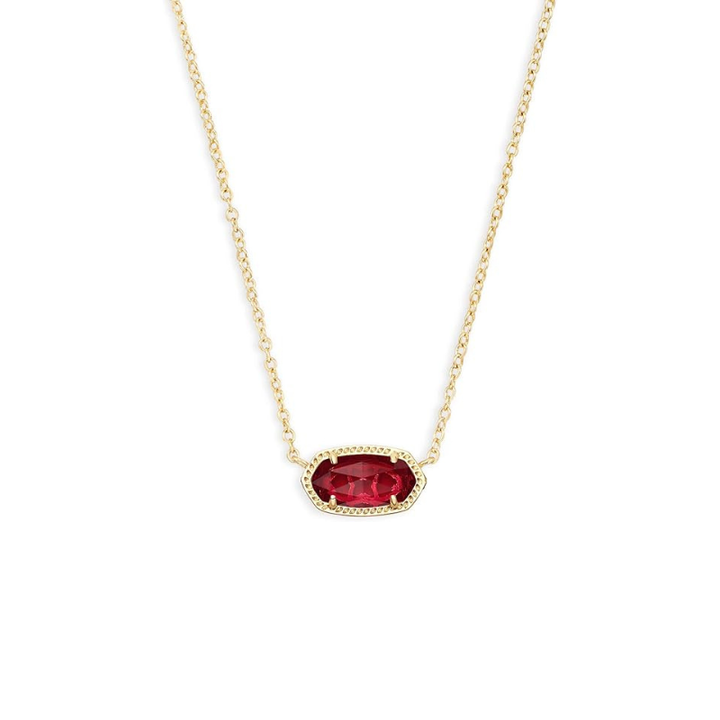 Elegant guldhalsband med oval rubin