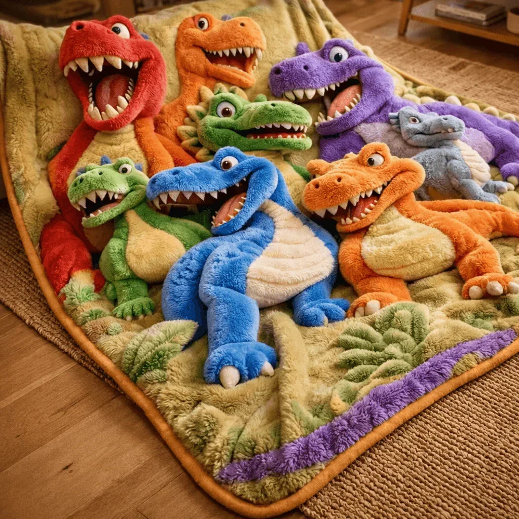 Dino-drömfilt – ultramysig och lekfull komfort