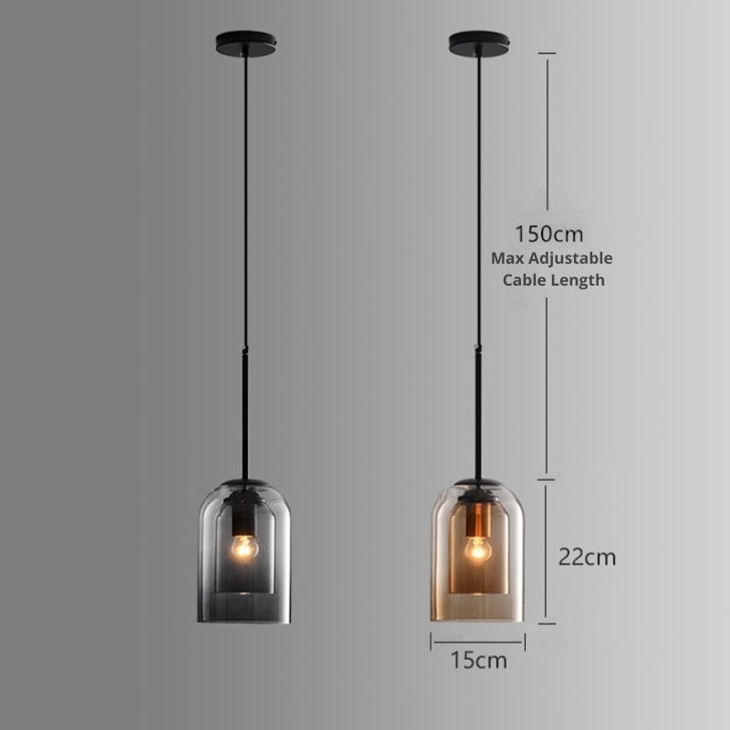Elegant Ljuskrona i Dubbelt Glas - AuraGlas