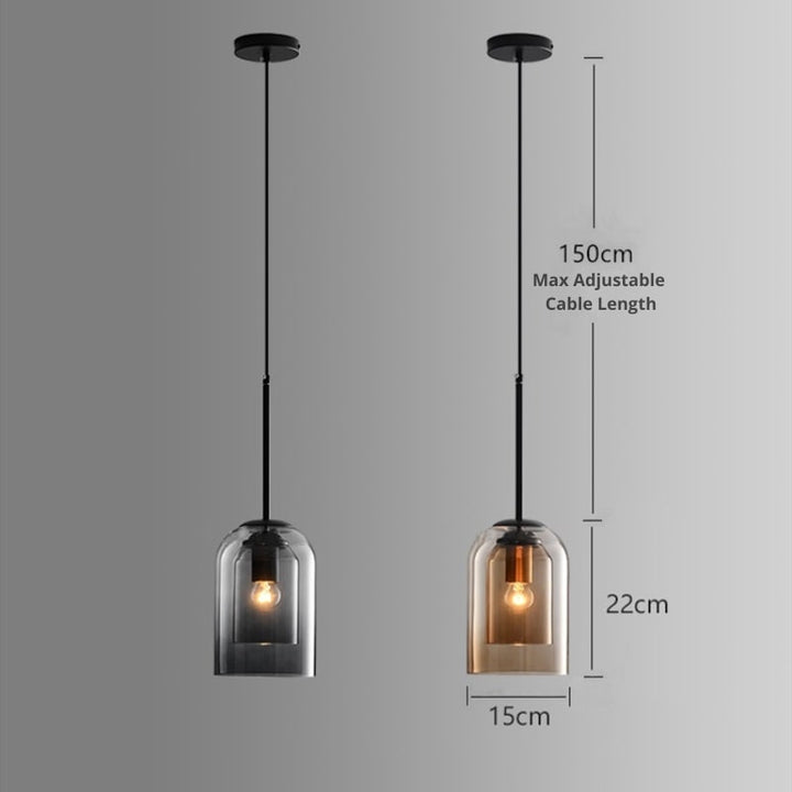 Elegant Ljuskrona i Dubbelt Glas - AuraGlas
