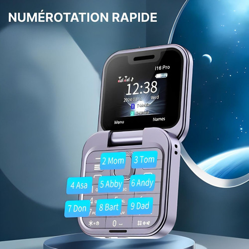 Fällbar mobiltelefon med dubbla SIM-kort | 1,77" skärm | 1000 mAh | Micro-USB