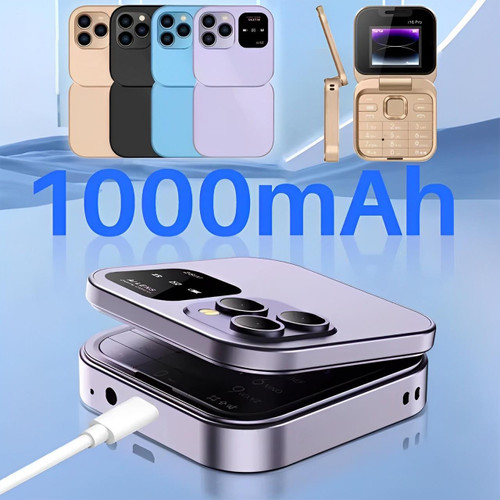 Fällbar mobiltelefon med dubbla SIM-kort | 1,77" skärm | 1000 mAh | Micro-USB