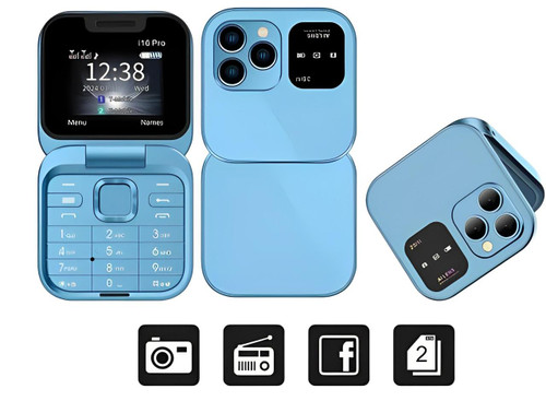 Fällbar mobiltelefon med dubbla SIM-kort | 1,77" skärm | 1000 mAh | Micro-USB