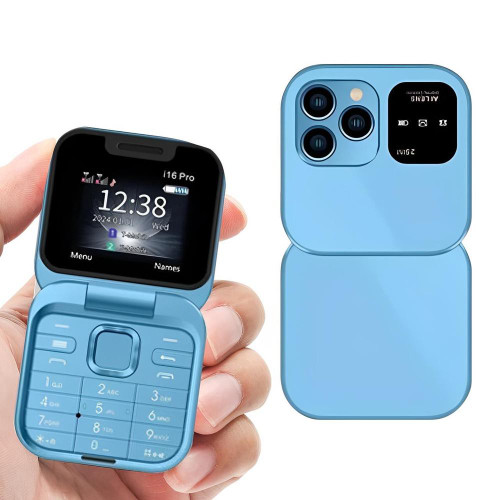 Fällbar mobiltelefon med dubbla SIM-kort | 1,77" skärm | 1000 mAh | Micro-USB