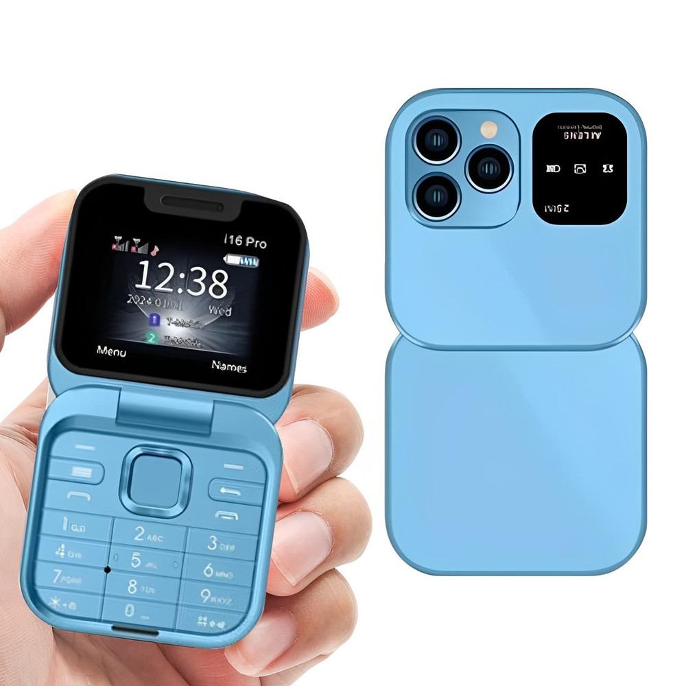 Fällbar mobiltelefon med dubbla SIM-kort | 1,77" skärm | 1000 mAh | Micro-USB