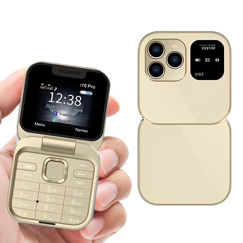 Fällbar mobiltelefon med dubbla SIM-kort | 1,77" skärm | 1000 mAh | Micro-USB