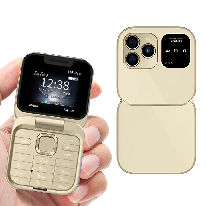 Fällbar mobiltelefon med dubbla SIM-kort | 1,77" skärm | 1000 mAh | Micro-USB