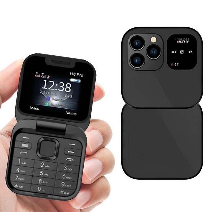 Fällbar mobiltelefon med dubbla SIM-kort | 1,77" skärm | 1000 mAh | Micro-USB