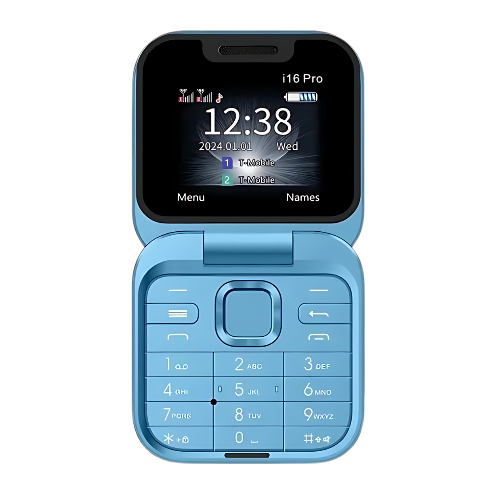 Liten hopfällbar mobiltelefon med dubbla SIM-kort