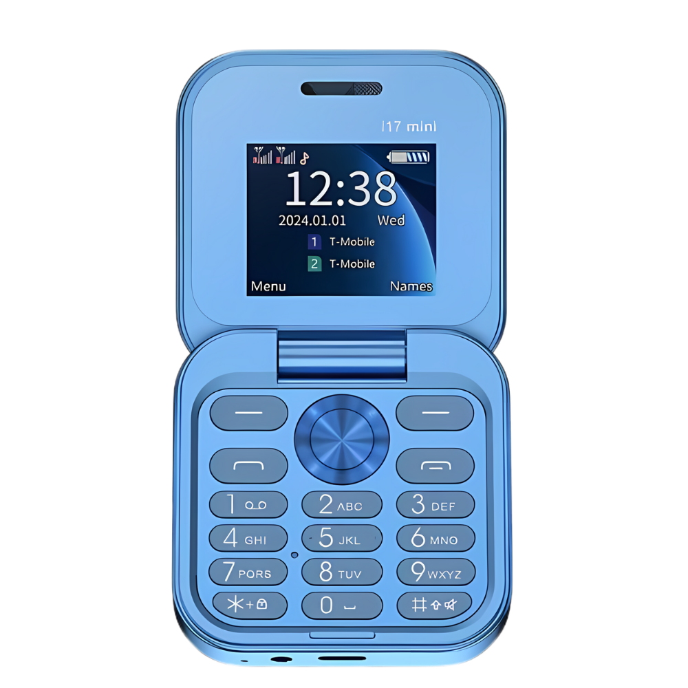 Liten hopfällbar mobiltelefon med dubbla SIM-kort