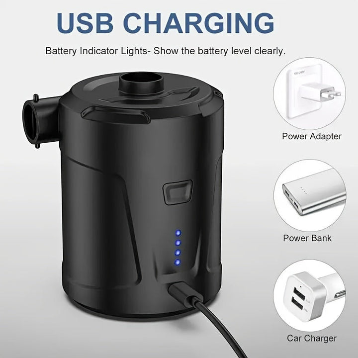 Bärbar USB-luftpump – Kompakt trådlös pump för utomhusbruk