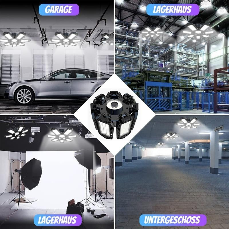 Justerbar LED-panellampa 6500K E26/E27 – lampa för garage och verkstad