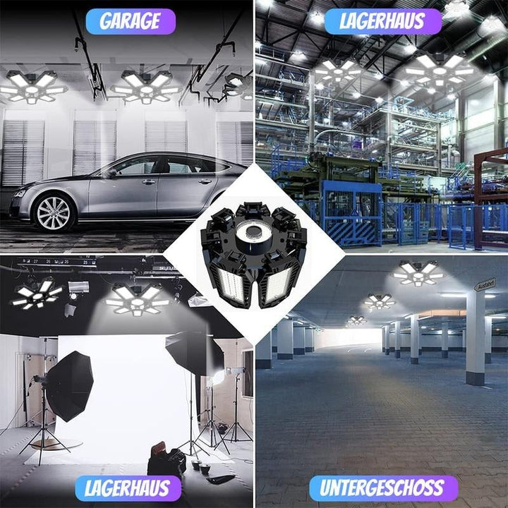 Justerbar LED-panellampa 6500K E26/E27 – lampa för garage och verkstad