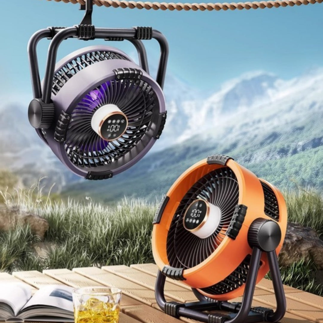 Storm Outdoor Camping Rechargeable Fan 20000mAh Orange Grey