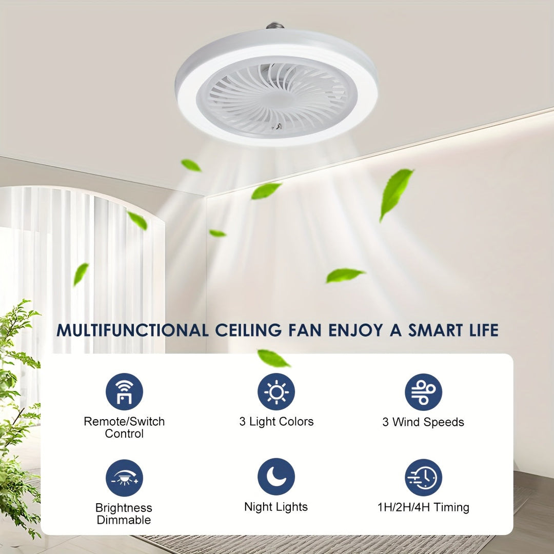 Slim LED-takfläkt med belysning – Dimbar och tyst