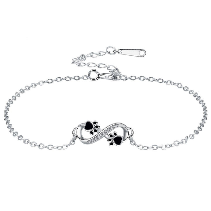 Oändlighetssymbol Hänge Husdjur Tass Armband med zirkonia