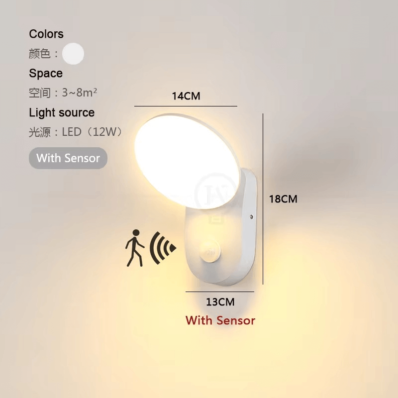 Smart LED-vägglampa med rörelsesensor