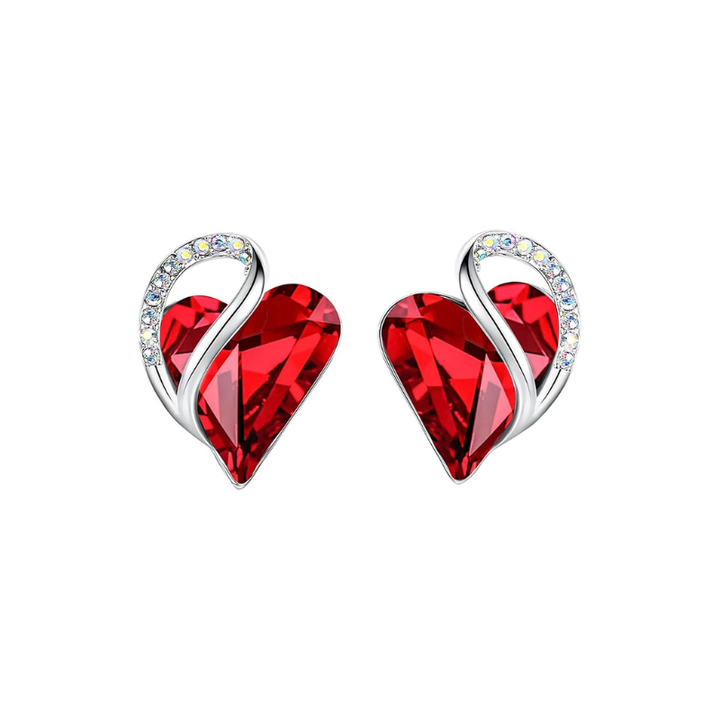 Evighetsörhängen med rubin i vitguld