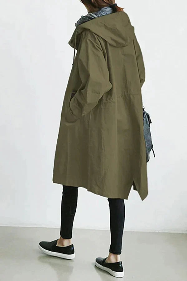 Maris Vannavstøtende Oversized Halvlengde Trenchcoat