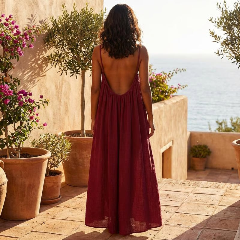 CalmMuse – Andningsbar Cami-loungeklänning