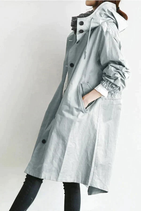 Maris Vannavstøtende Oversized Halvlengde Trenchcoat