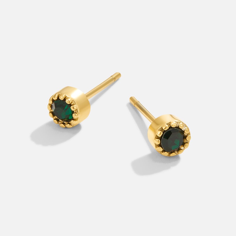 Eleganta örhängen med smaragdgrön zirkonia
