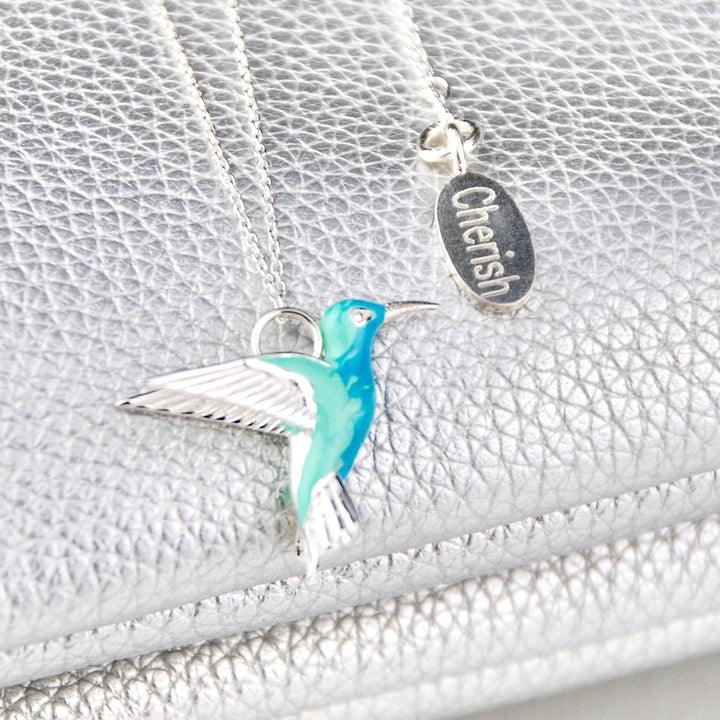 Kolibri Halsband i sterlingsilver med emalj